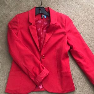 H&M red blazer; Size 2 but fits like a size 0 US